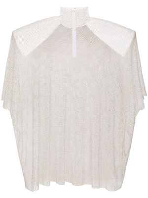 Dolce & Gabbana blouse en résille à ornements strassés - Blanc