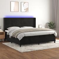 Boxspring met matras en LED fluweel zwart 200x200 cm