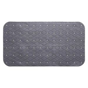 Anti-slip badkamer douche/bad mat grijs 70 x 35 cm rechthoekig