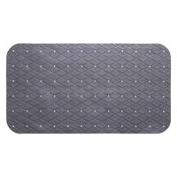 Anti-slip badkamer douche/bad mat grijs 70 x 35 cm rechthoekig