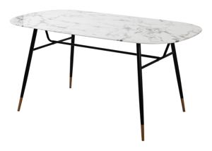 Artistiq Eettafel Steffani Deens Ovaal, Marmerlook, 160 x 90cm - Wit