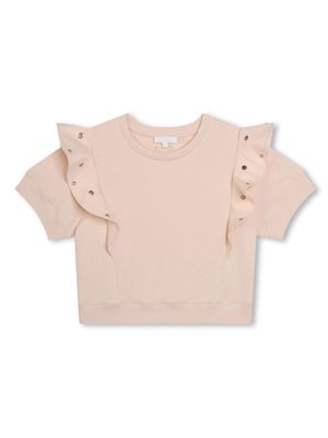 Chloé Kids t-shirt à détails de clous - Rose