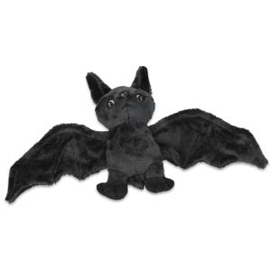 Inware Pluche vleermuis - knuffeldier - zwart - vliegend - 18 cm - knuffel vleermuis