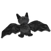 Inware Pluche vleermuis - knuffeldier - zwart - vliegend - 18 cm - knuffel vleermuis