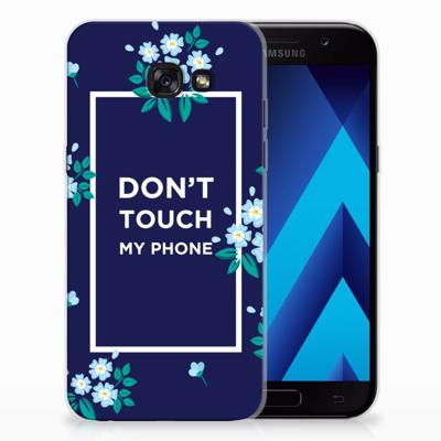Samsung Galaxy A5 2017 Silicone-hoesje Flowers Blue DTMP Samsung Galaxy A5 2017 Silicone-hoesje Flowers Blue DTMP