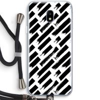 Zwarte vegen: Samsung Galaxy J3 (2017) Transparant Hoesje met koord