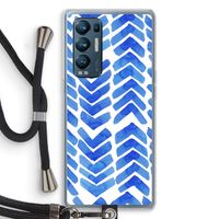 Blauwe pijlen: Oppo Find X3 Neo Transparant Hoesje met koord