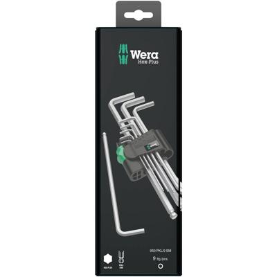 Wera 950 PKL/9 SM N SB Inbus Haakse schroevendraaierset 1.5 mm, 2 mm, 2.5 mm, 3 mm, 4 mm, 5 mm, 6 mm, 8 mm, 10 mm 9-delig