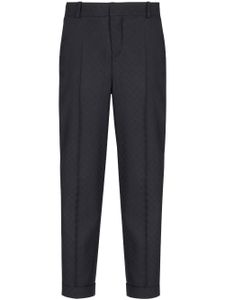 Balmain pantalon ample à logo en jacquard - Noir