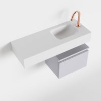 Toiletmeubel Mondiaz Andor | 80 cm | Meubelkleur Cale | Lex vrijhangend wastafel Talc Rechts | 1 kraangat