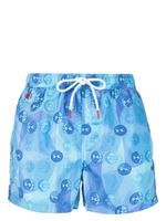 Kiton short de bain à imprimé graphique - Bleu