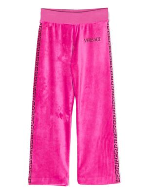 Versace Kids pantalon ample à ornements en cristal - Rose