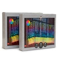 Lichtgordijn - 2x - 280 led lampjes - kleurveranderend - 300 x 140 cm - met afstandsbediening