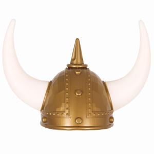 Faram Party Gouden Vikingen verkleed helm met hoorns - volwassenen - pvc - carnaval