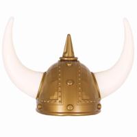 Faram Party Gouden Vikingen verkleed helm met hoorns - volwassenen - pvc - carnaval