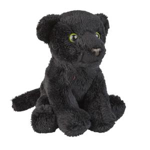 Pluche knuffel dier zwarte panter - 15 cm - Speelgoed panters knuffelbeesten