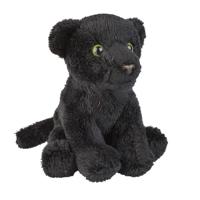 Pluche knuffel dier zwarte panter - 15 cm - Speelgoed panters knuffelbeesten - thumbnail