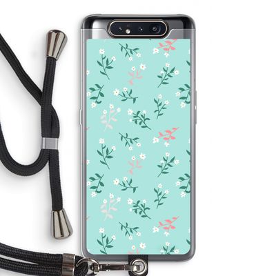Small white flowers: Samsung Galaxy A80 Transparant Hoesje met koord
