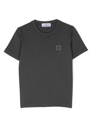 Stone Island Junior t-shirt en coton à patch logo - Gris