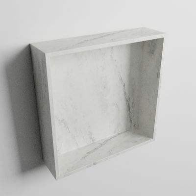 MONDIAZ EASY Nis 29,5x29,5cm in solid surface kleur Opalo. 1 vak geschikt voor in- of opbouw