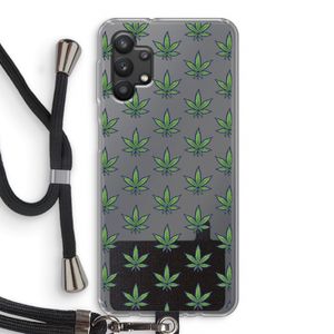 Weed: Samsung Galaxy A32 5G Transparant Hoesje met koord