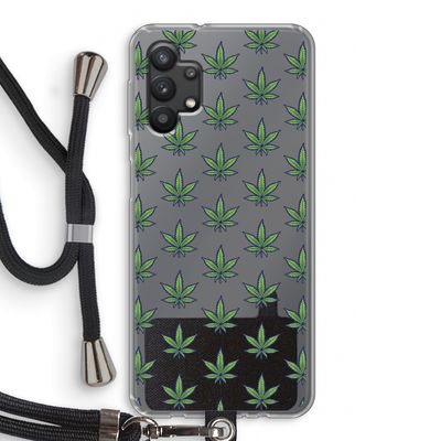 Weed: Samsung Galaxy A32 5G Transparant Hoesje met koord