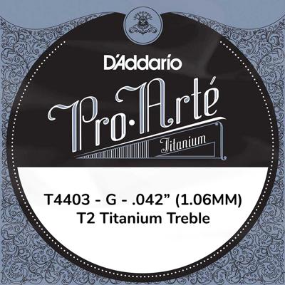 D'Addario T4403 Titanium Treble Losse Klassieke G-Snaar .042