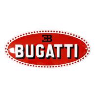 Bugatti Logo Emaille Bord - 63 x 29cm