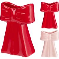 Home & Styling Strik vaas 13cm rood of roze