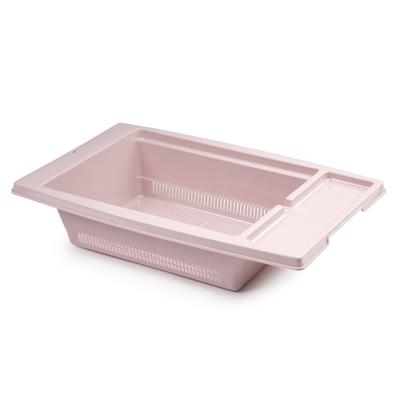 Plasticforte Keuken gootsteen vergiet - kunststof - afdruiprek - 43 x 27 x 10 cm - roze