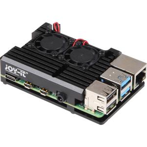 Joy-it Armor Case BLOCK ACTIVE SBC-behuizing Geschikt voor serie: Raspberry Pi Incl. actieve koeler Zwart