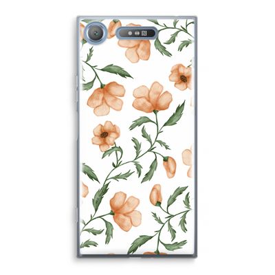 Peachy flowers: Sony Xperia XZ1 Transparant Hoesje