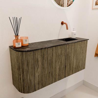 Toiletmeubel Mondiaz Joya Dlux | 91.6 cm | Meubelkleur Dusk | Faye wastafel Lava Wasbak Rechts | Zonder kraangat(en)