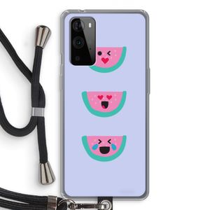 Smiley watermeloen: OnePlus 9 Pro Transparant Hoesje met koord