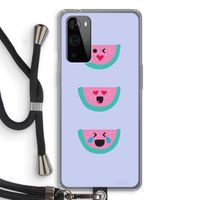 Smiley watermeloen: OnePlus 9 Pro Transparant Hoesje met koord