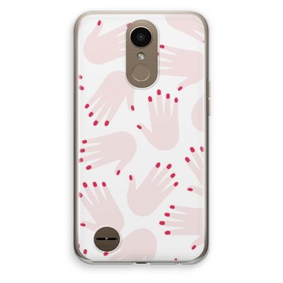 Hands pink: LG K10 (2017) Transparant Hoesje