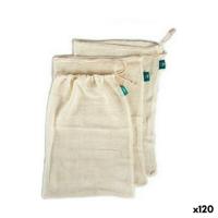 Set van herbruikbare zakjes voor voedingsmiddelen 8116 8116 Wit 100% katoen 5 x 48 x 33 cm (120 Stuks)