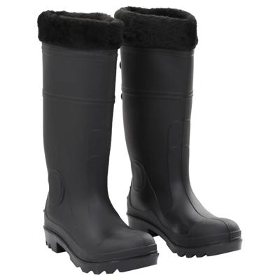VidaXL Regenlaarzen met verwijderbare sokken maat 38 pvc zwart