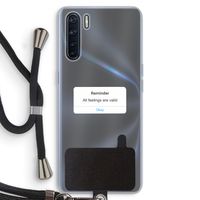 Reminder: Oppo A91 Transparant Hoesje met koord