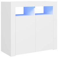 vidaXL Dressoir met LED-verlichting 80x35x75 cm wit - thumbnail