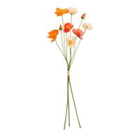 Klaprozen Kunstbloemen bundel 60cm Oranje mix