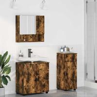 Badkamermeubelset met lade 3 pcs Gerookt eiken 61 x 35 x 64 cm