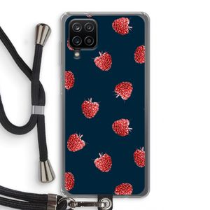 Framboosjes: Samsung Galaxy A12 Transparant Hoesje met koord