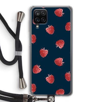 Framboosjes: Samsung Galaxy A12 Transparant Hoesje met koord