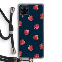 Framboosjes: Samsung Galaxy A12 Transparant Hoesje met koord