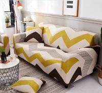 Sofa covers all-inclusive slip-resistente sectionele elastische volledige Bank cover sofa cover en kussensloop specificatie: drie zits + 2 pc's kuss