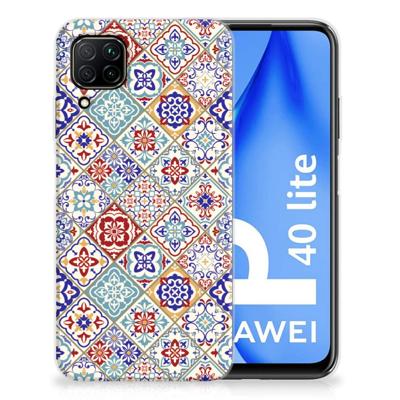 Huawei P40 Lite | TPU | Siliconen hoesje | Tiles Color