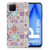 Huawei P40 Lite | TPU | Siliconen hoesje | Tiles Color