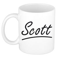 Naam cadeau mok / beker Scott met sierlijke letters 300 ml