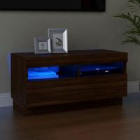 Tv-meubel met LED-verlichting 80x35x40 cm bruin eikenkleur - thumbnail